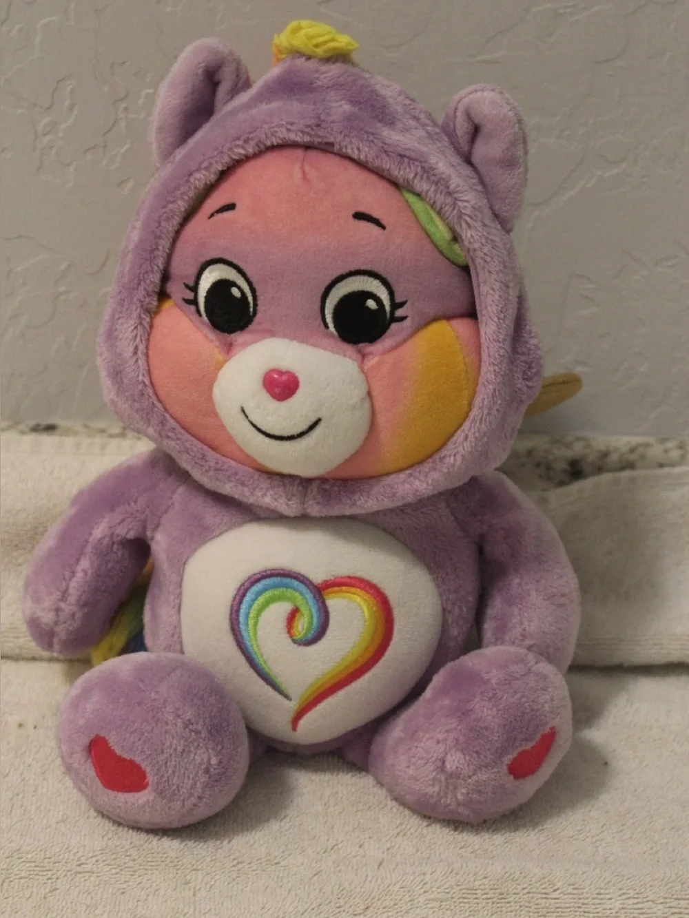 Care Bears Purple Plush with Rainbow Heart Chest Emblem